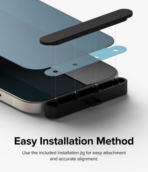 Ringke iPhone 15 Plus -yksityisyysnäytönsuoja karkaistua lasia asennuskehikon kanssa