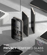 Ringke iPhone 15 näytönsuoja Privacy Tempered Glass asennusohjain