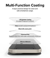 Ringke iPhone 15 näytönsuoja Privacy Tempered Glass asennusohjain
