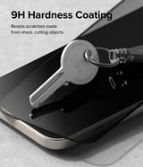 Ringke iPhone 15 näytönsuoja Privacy Tempered Glass asennusohjain