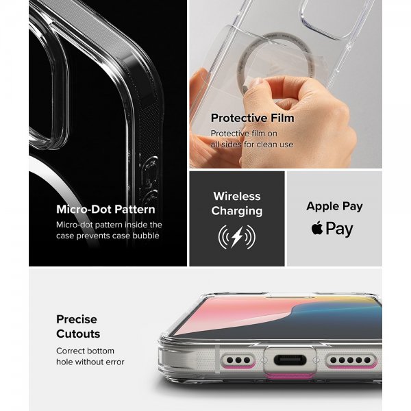 Ringke iPhone 16 Pro Max -suojakuori Fusion Magnetic Transparent