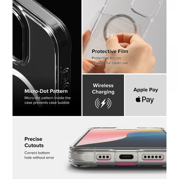 Ringke iPhone 16 Pro Max Kuori Fusion Magnetic Matte Transparent