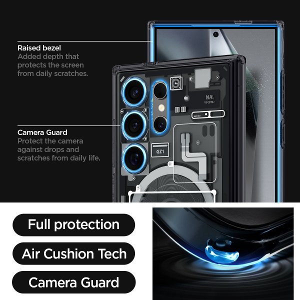 Spigen Samsung Galaxy S24 Ultra -suojakuori Ultra Hybrid MagFit Zero One Musta