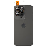 Spigen iPhone 16 Pro/Pro Max/17 Pro/Pro Max Kameran suojalasi GLAS.tR EZ Fit Optik Pro 2-pakkaus Desert Titanium