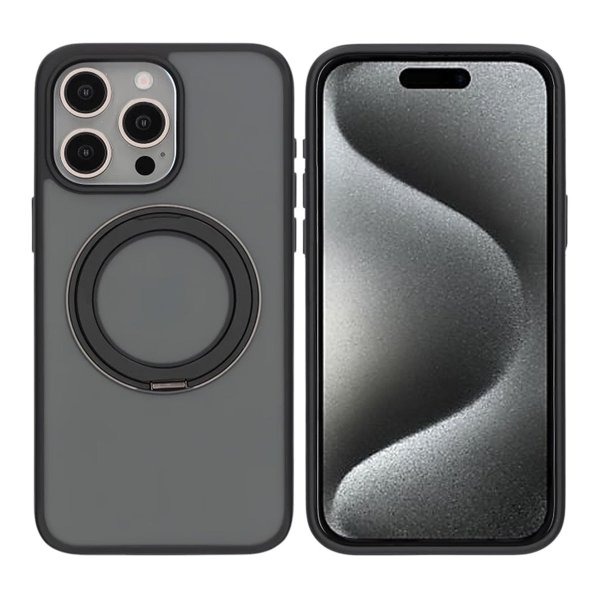 iPhone 15 Pro Max Kuori Käännettävällä MagSafe-jalustalla Musta