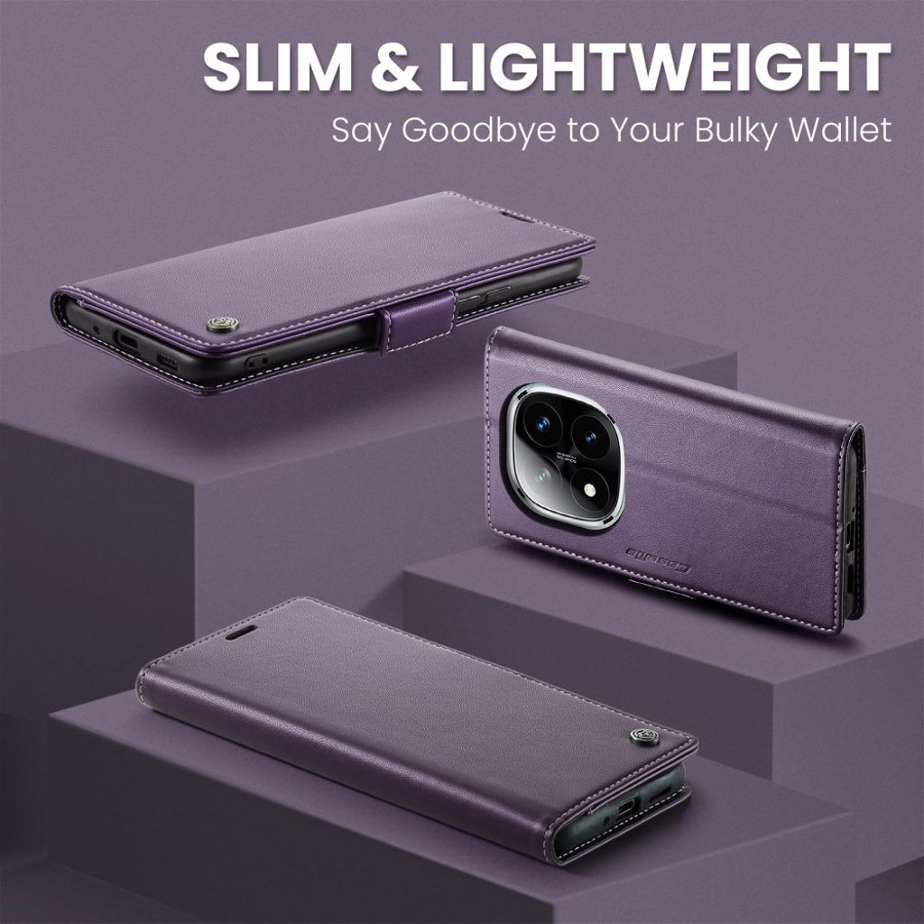 CaseMe Xiaomi Redmi Note 14 Pro 5G/14 Pro Plus 5G Kotelo 023 Series Violetti