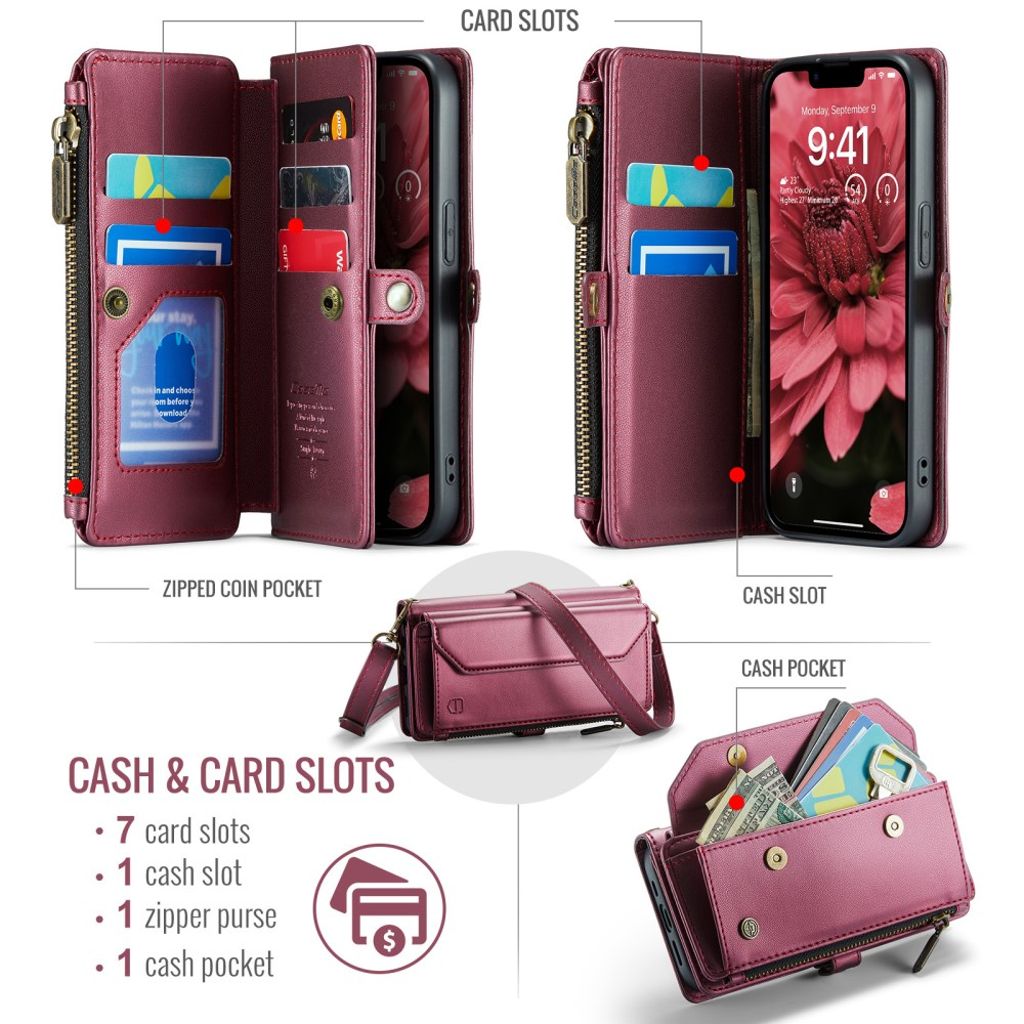 CaseMe iPhone 16e/iPhone 17e Kotelo C36 Series Punainen