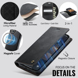 CaseMe iPhone 15 Kotelo C49 Series Musta