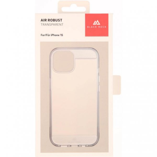 Black Rock iPhone 15 Kuori Air Robust Case Läpinäkyvä