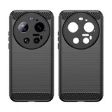 Xiaomi 17 Ultra Kuori Harjattu Hiilikytkentekstuuri Musta