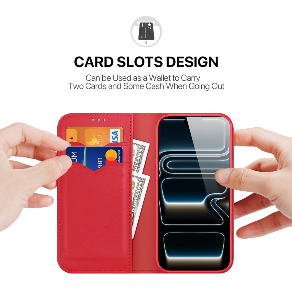 Dux Ducis iPhone 17 Pro Max/iPhone 18 Pro Max Kotelo Hivo Series Punainen