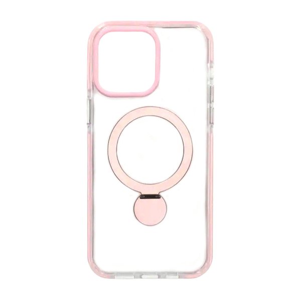 iPhone 14 Pro -kuoret rengasjalustalla MagSafe, pinkki