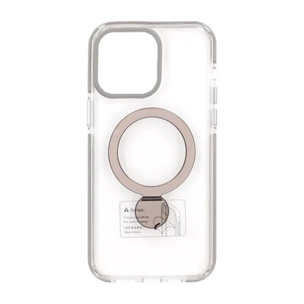 iPhone 15 Pro Kuori Sormusteline MagSafe Musta Läpinäkyvä