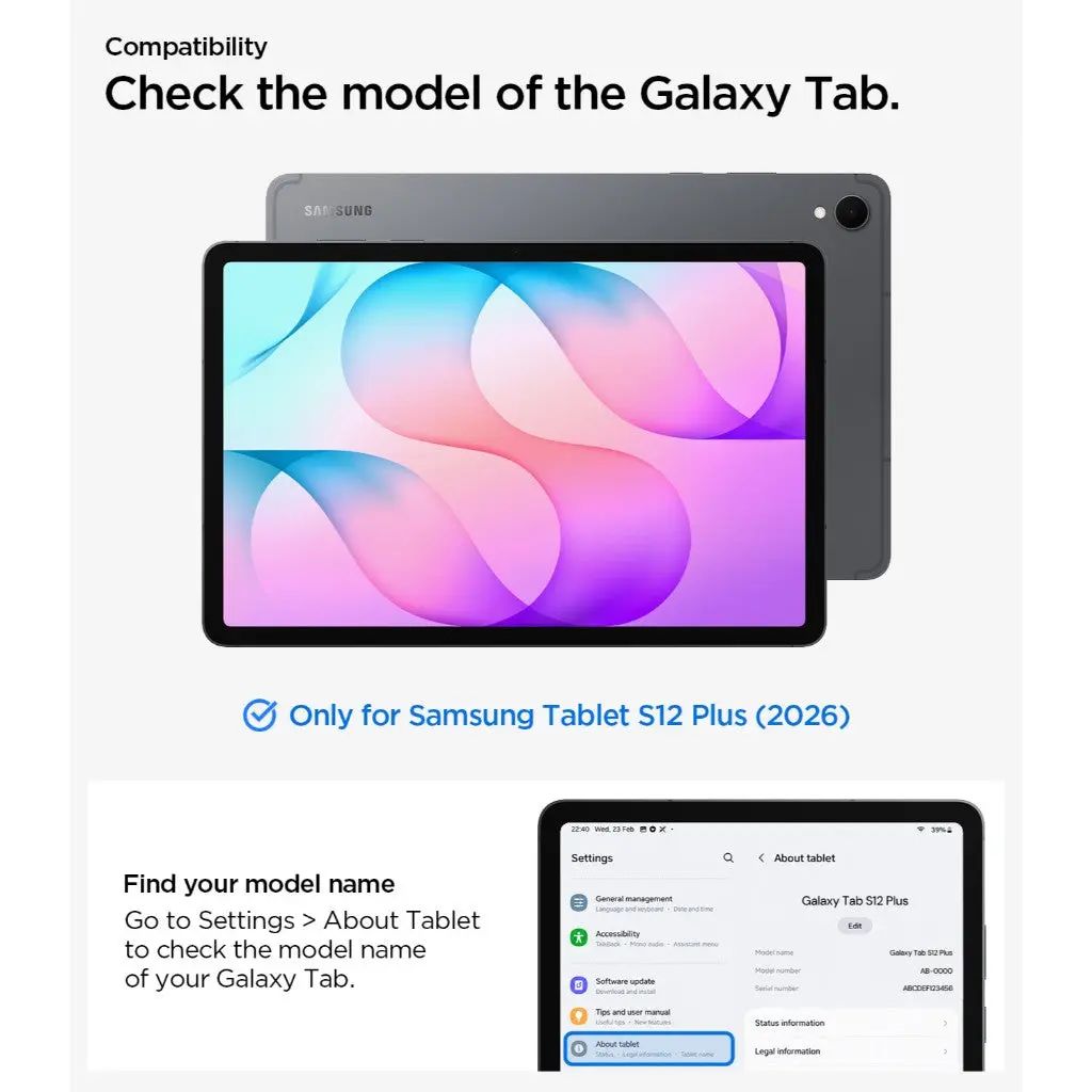 Spigen Samsung Galaxy Tab S12 Plus Kotelo Rugged Armor Pro Musta