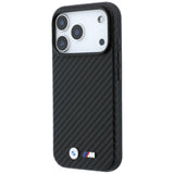 BMW iPhone 18 Pro Kuori M Carbon Metal Logo Musta