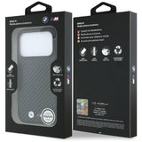 BMW iPhone 18 Pro Kuori M Carbon Metal Logo Musta
