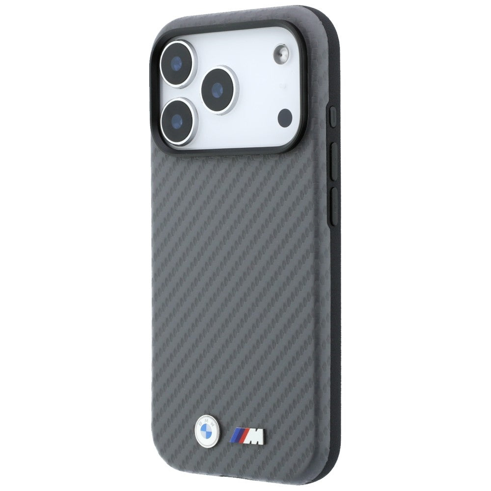 BMW iPhone 18 Pro Kuori M Carbon Metal Logo Harmaa