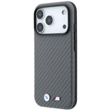 BMW iPhone 18 Pro Kuori M Carbon Metal Logo Harmaa