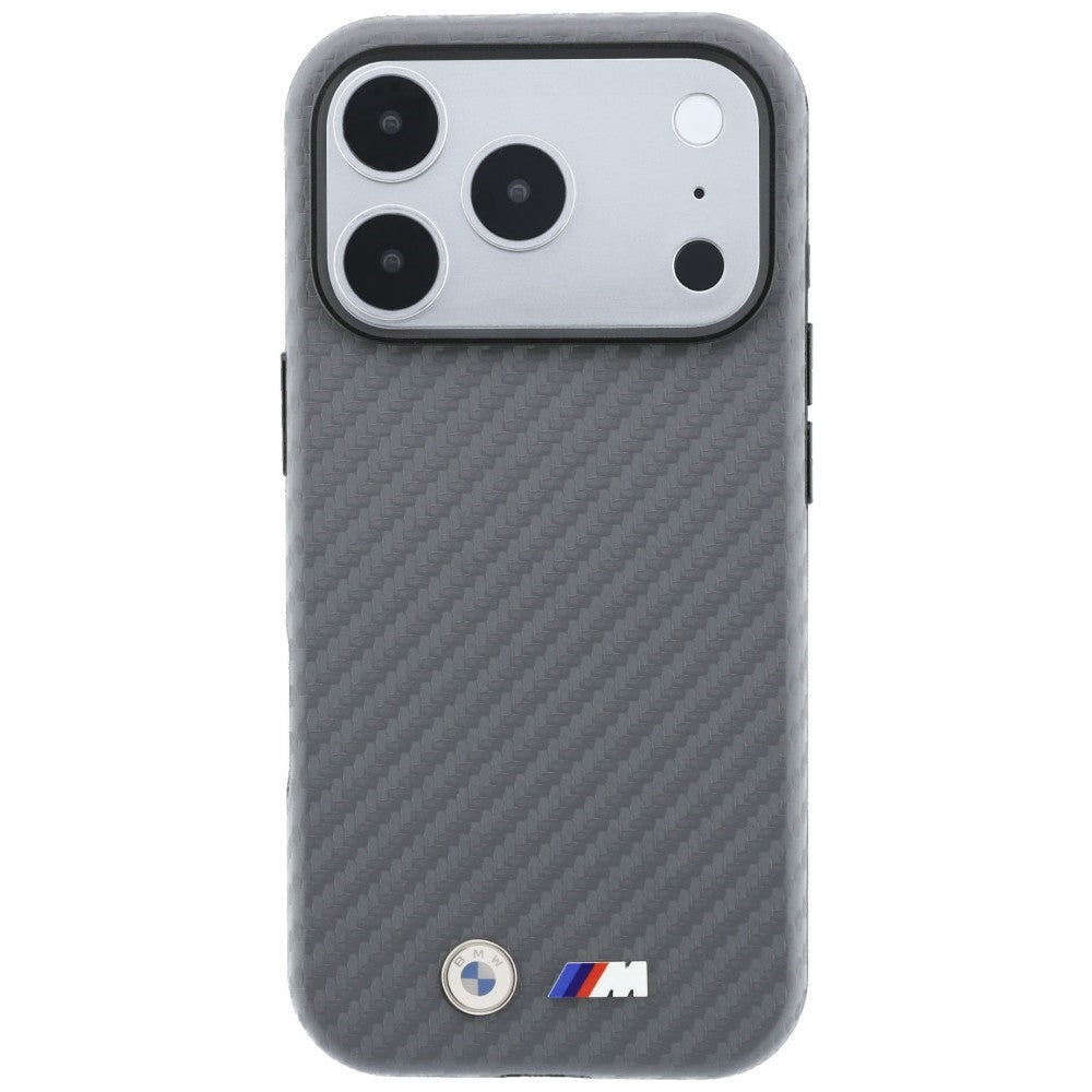 BMW iPhone 18 Pro Kuori M Carbon Metal Logo Harmaa