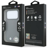 BMW iPhone 18 Pro Kuori M Carbon Metal Logo Harmaa
