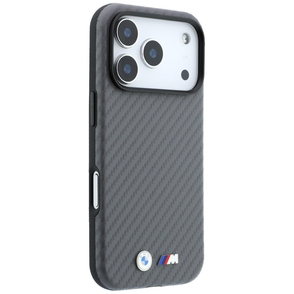 BMW iPhone 18 Pro Max Kuori M Carbon Metal Logo Harmaa