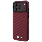 BMW iPhone 17 Pro/iPhone 18 Pro Kuori M Carbon Metal Logo Burgundy