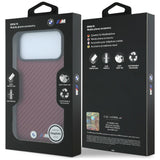 BMW iPhone 17 Pro/iPhone 18 Pro Kuori M Carbon Metal Logo Burgundy