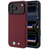 BMW iPhone 17 Pro Max/iPhone 18 Pro Max Kuori M Carbon Metal Logo Burgundy