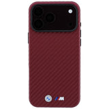 BMW iPhone 17 Pro Max/iPhone 18 Pro Max Kuori M Carbon Metal Logo Burgundy