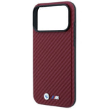 BMW iPhone 17 Pro Max/iPhone 18 Pro Max Kuori M Carbon Metal Logo Burgundy