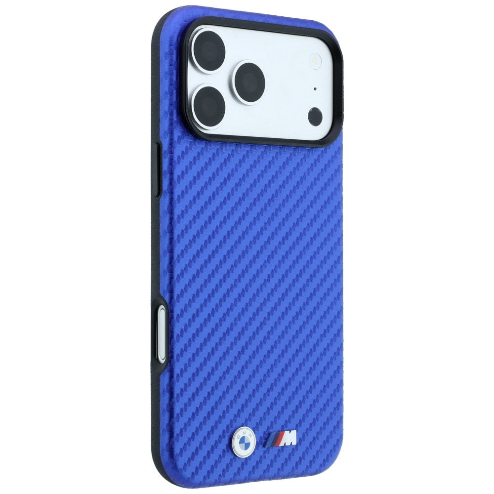 BMW iPhone 17 Pro Max/iPhone 18 Pro Max Kuori M Carbon Metal Logo Sininen