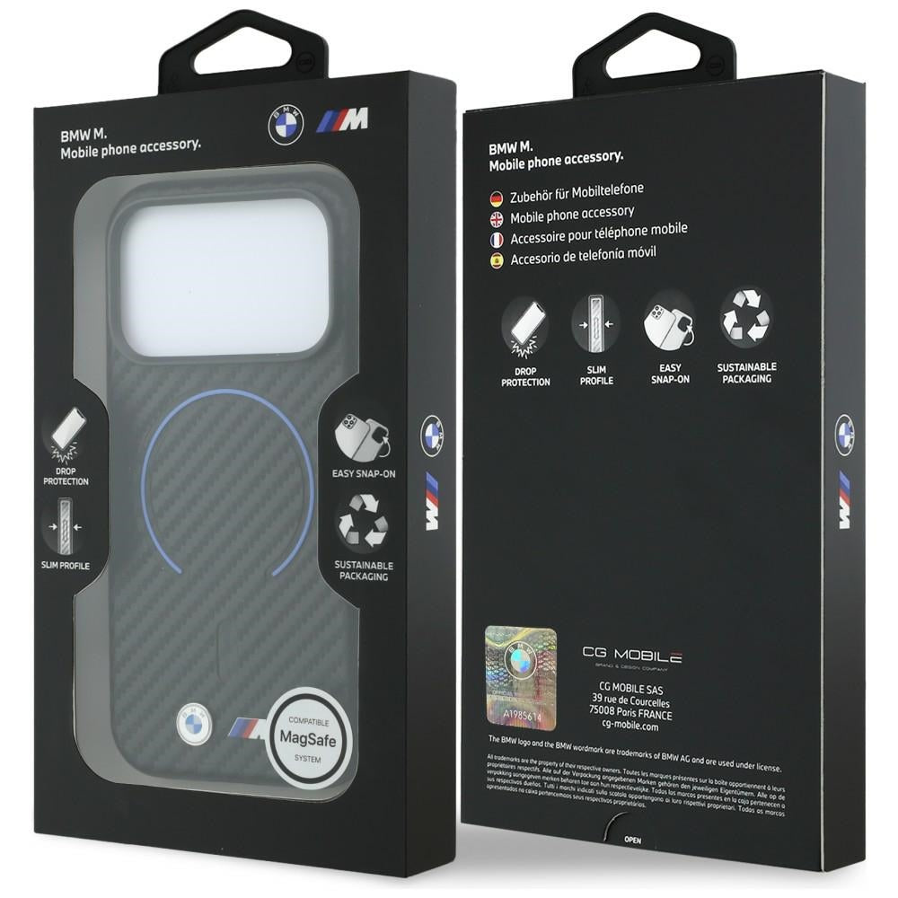 BMW iPhone 17 Pro Max/iPhone 18 Pro Max Kuori M Carbon Printed Ring Musta