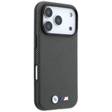 BMW iPhone 17 Pro Max/iPhone 18 Pro Max Kuori M Quadrille Kevlar Metallilogo Harmaa