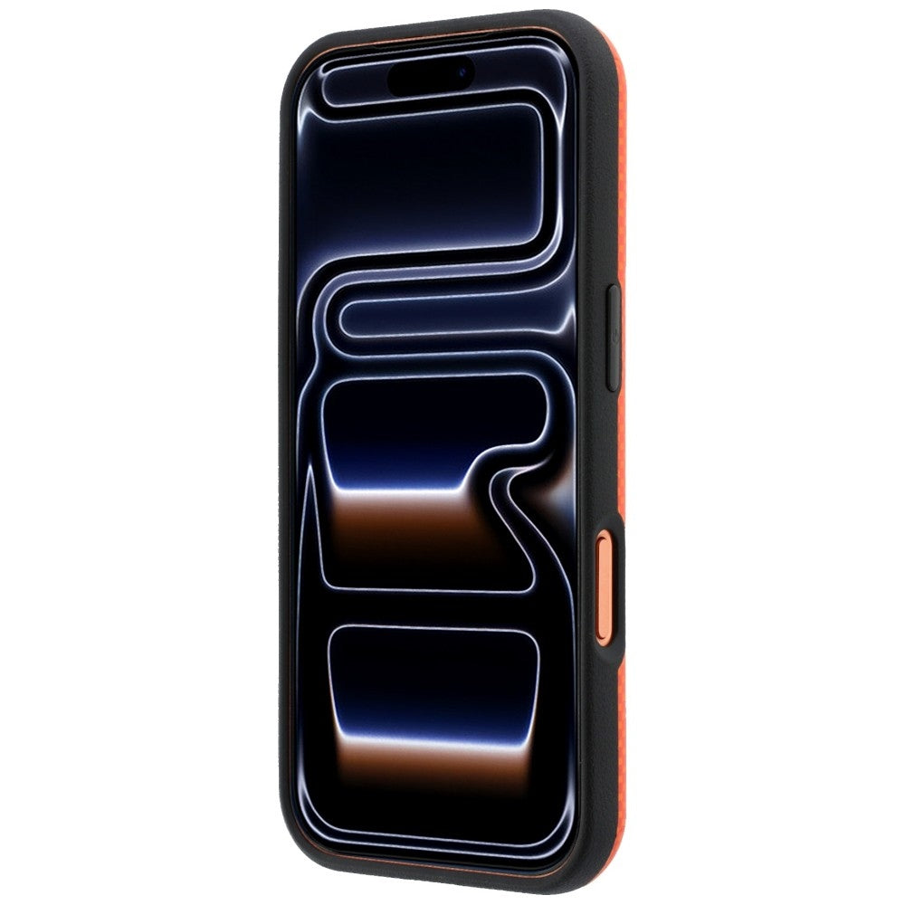 BMW iPhone 17 Pro Max/iPhone 18 Pro Max Kuori M Ruudullinen Kevlar-metallilogo Oranssi