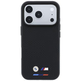 BMW iPhone 17 Pro Max/iPhone 18 Pro Max Kuori M Quadrille Kevlar Tricolor & Metal Logo Musta
