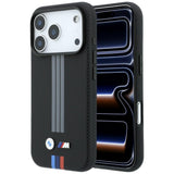 BMW iPhone 17 Pro/iPhone 18 Pro Kuori M Quadrille Kevlar Kolmiväriset raidat Musta