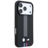 BMW iPhone 17 Pro/iPhone 18 Pro Kuori M Quadrille Kevlar Kolmiväriset raidat Musta