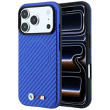 BMW iPhone 17 Pro Max/iPhone 18 Pro Max Kuori M Carbon Printed Ring Sininen