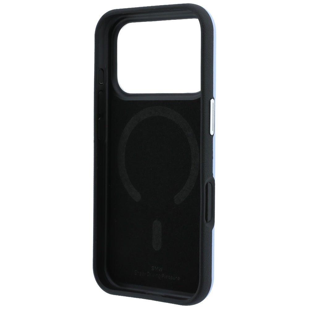 BMW iPhone 17 Pro/iPhone 18 Pro Kuori Debossed tikattu Sininen