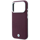 BMW iPhone 17 Pro/iPhone 18 Pro Kuori viistolla upotetulla burgundinpunaisella kuvioinnilla