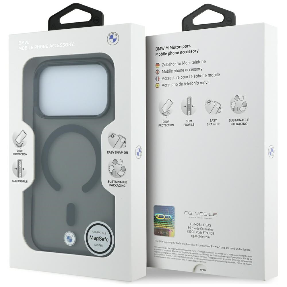 BMW iPhone 17 Pro Max/iPhone 18 Pro Max Kuori Frosted Metal Logo Musta