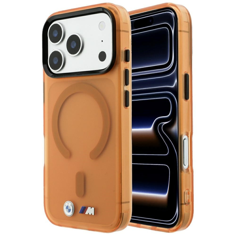 BMW iPhone 17 Pro/iPhone 18 Pro Kuori M Frosted Metal Logo Oranssi
