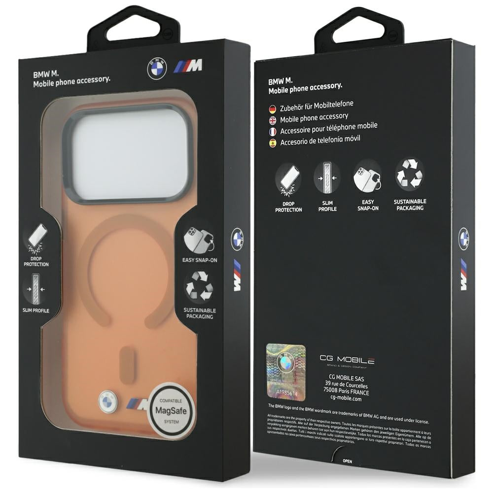 BMW iPhone 17 Pro/iPhone 18 Pro Kuori M Frosted Metal Logo Oranssi
