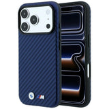 BMW iPhone 17 Pro/iPhone 18 Pro Kuori M Carbon Metal Logo laivastonsininen