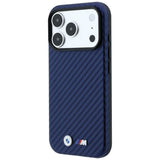 BMW iPhone 17 Pro/iPhone 18 Pro Kuori M Carbon Metal Logo laivastonsininen