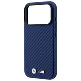 BMW iPhone 17 Pro/iPhone 18 Pro Kuori M Carbon Metal Logo laivastonsininen