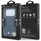 BMW iPhone 17 Pro/iPhone 18 Pro Kuori M Carbon Metal Logo laivastonsininen