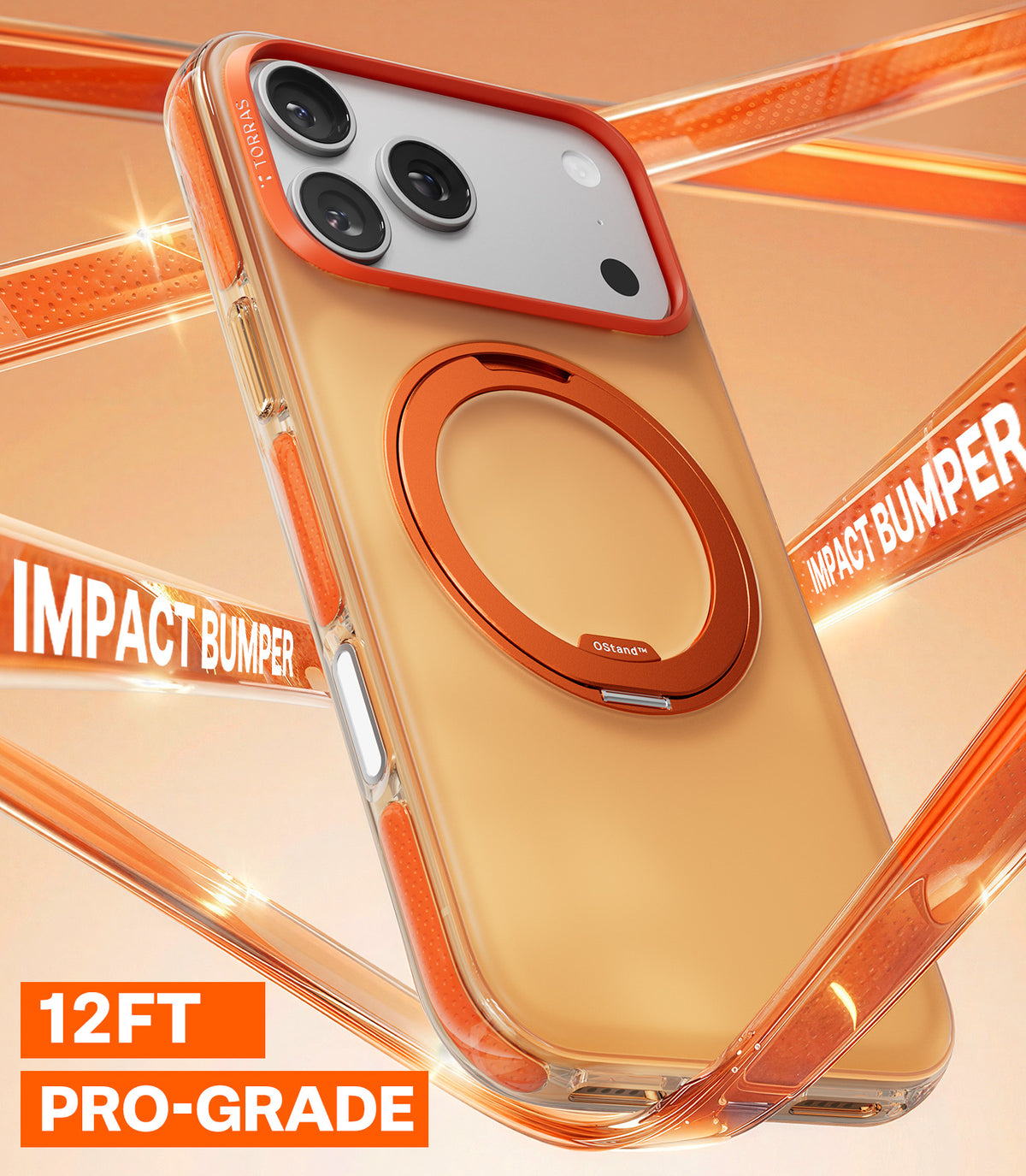 Torras iPhone 17 Pro Max Kuori Ostand O3 Hue Golden Citrus