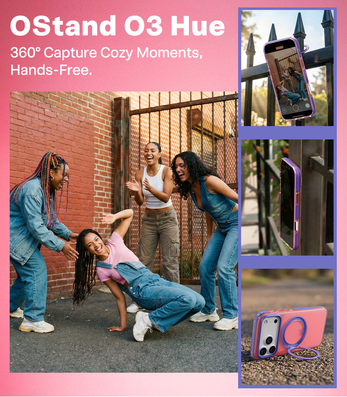 Torras iPhone 17 Pro Kuori Ostand O3 Hue Blush Pink