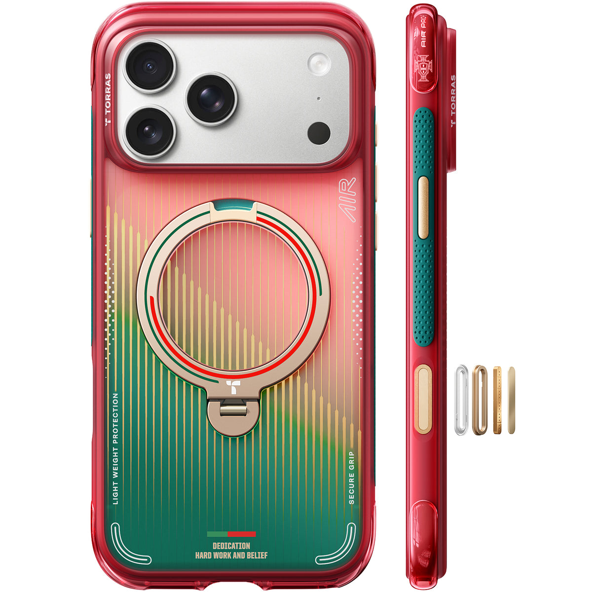 Torras iPhone 17 Pro Max Kuori Ostand Q3 Air Portugal Glory Sash